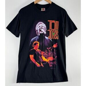Tom Jones Vintage 1996 T Shirt Mens Medium Black Band Tour Graphic Made in USA